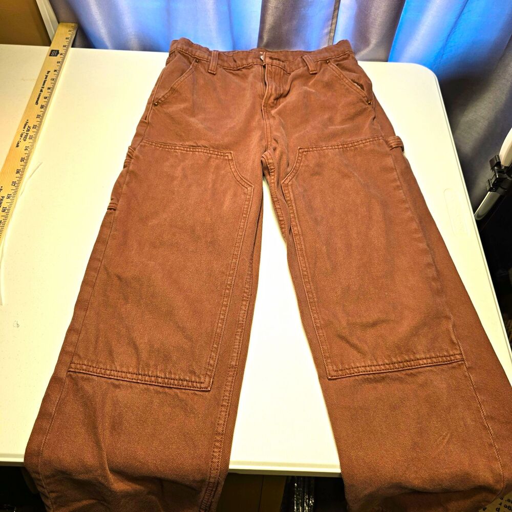 Old NAVY Youth Size 14 Burgundy Cargo Pants Adjustable Waist Straight Leg